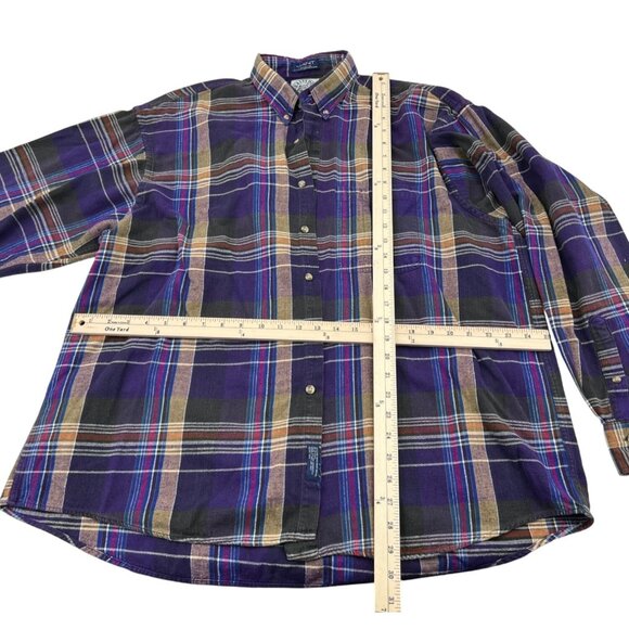 Gant Salty Dog Purple Plaid Button-Up Shirt 100% Cotton X-Large - Picture 3 of 4